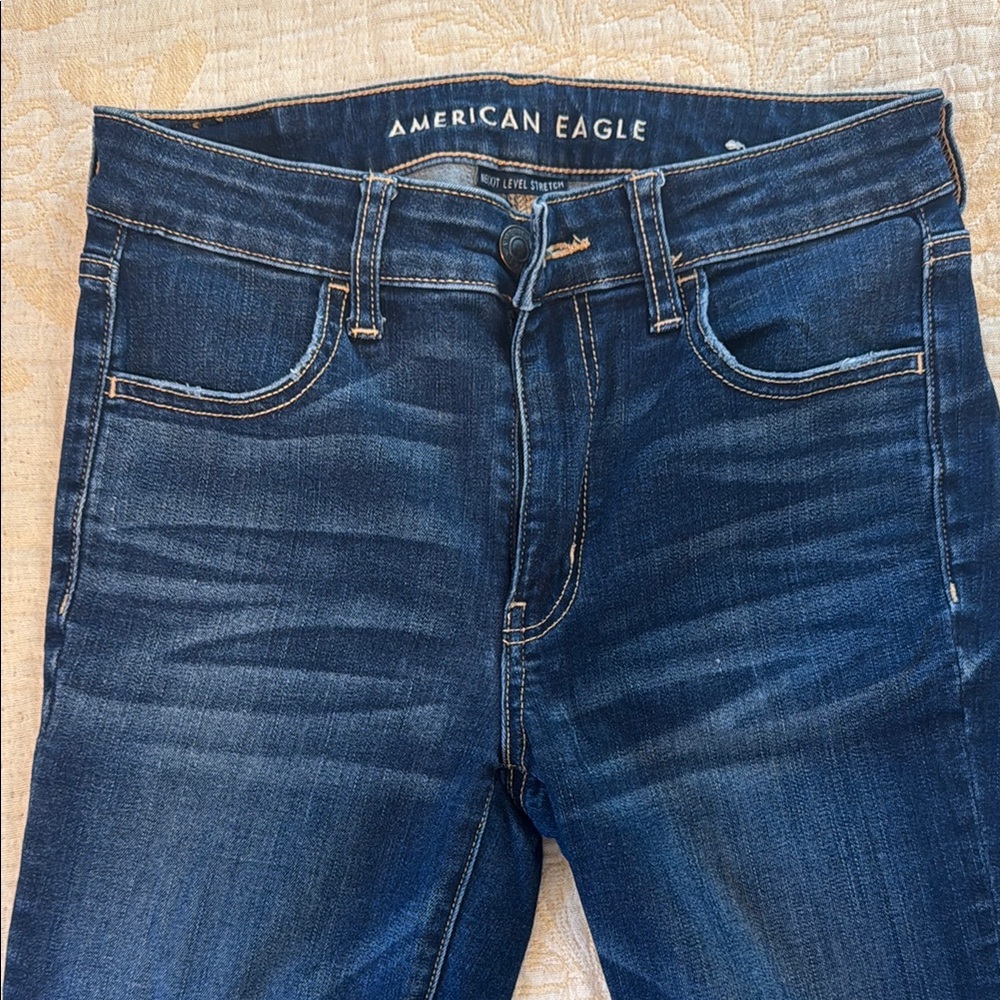 American Eagle Outfitters Blue Cropped Ankle Jeans
